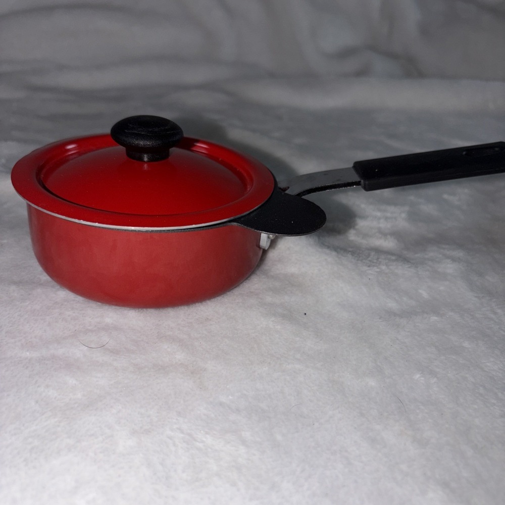 Red Mini non-stick cookware set Personal size‎ Dorm room baby food space saver